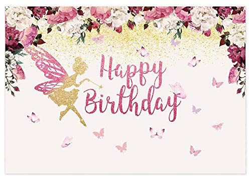 Allenjoy 7x5ft Pink Fairy Butterfly Backdrop Princess Flowers Girl Birthday Baby Shower Background Wonderland Tea Party Decorations Banner Photo Studio Booth Props Allenjoy 7x5ft Pink Fairy Butterfly Backdrop Princess Flowers Girl Birthday Baby Shower Background Wonderland Tea Party Decorations Banner Photo Studio Booth Props
