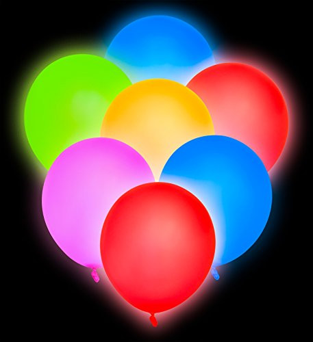 Sepco Set of 35 Pcs Latex Balloons 11 Inch Black Light Reactive Helium Balloons Party Decorations
