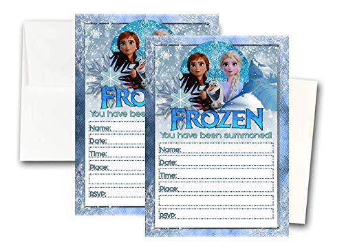 Crafting Mania LLC. 12 Frozen Birthday Invitation Cards (12 White Envelops Included) #1