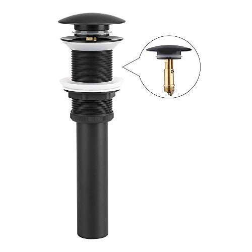 ESFORT Bathroom Sink Drain Stopper, Vessel Sink Pop Up Drain without Overflow, Matte Black