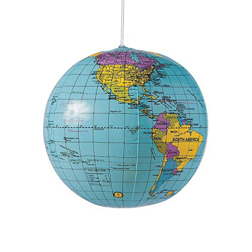 Fun Express World Globe Beach Balls Inflates to 11 Inches - Beach Balls - 12 Beach Balls Fun Express World Globe Beach Balls Inflates to 11 Inches - Beach Balls - 12 Beach Balls