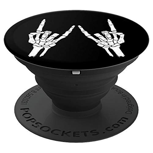 Goth Horror Pyschobilly Devil Horns Hand Skeleton Rock - PopSockets Grip and Stand for Phones and Tablets