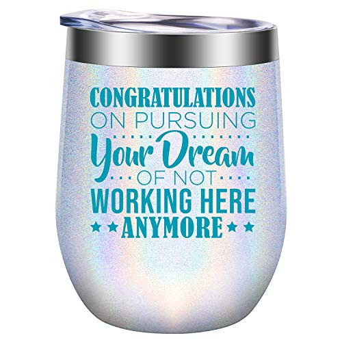 Coworker Leaving Gifts, Gifts for Coworkers - Funny Congratulations Gifts, Coworker Goodbye Gift, Going Away, Farewell, Good Luck, New Job Gifts for Women, Coworker, Employee - GSPY Wine Tumbler Cup