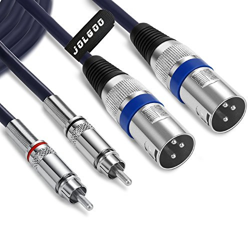 RCA to XLR Cable, Dual RCA Male to Dual XLR Male Cable, 2 RCA Male to 2 XLR Male HiFi Audio Cable, 4N OFC Wire, for Amplifier Mixer Microphone, 5 Feet JOLGOO