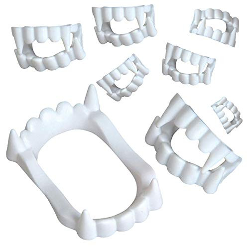Kicko Vampire Teeth - Vampire Fangs - 144 Pieces of White Plastic Teeth - for Halloween, Costume Accessories, Novelties, Pretend Play, Party Favor, and Supplies