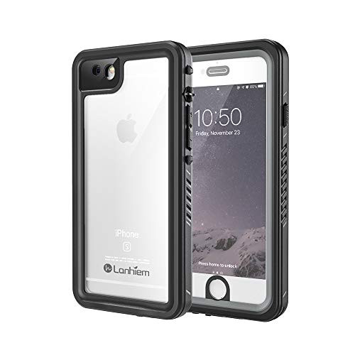 Lanhiem iPhone 6 / 6s Case, IP68 Waterproof Dustproof Shockproof Case with Built-in Screen Protector, Full Body Sealed Underwater Protective Cover for iPhone 6 and iPhone 6s (Black/Gray)