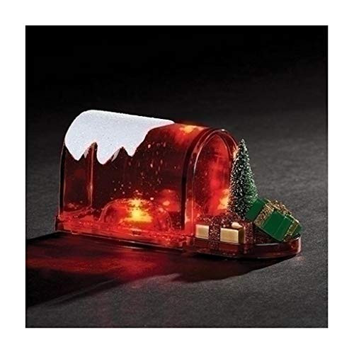 Roman 5.25 Inches LED Christmas Mailbox with Gifts Glitterdome