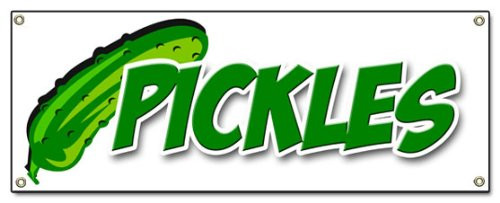 Pickles Banner Sign Sour Fried Dill Kosher Pickle