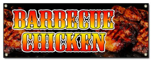 Barbeque Chicken Banner Sign Smoked BBQ Barbecue Grill