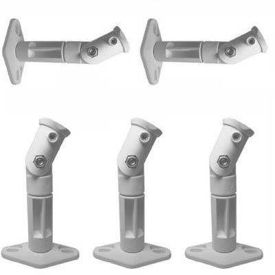VideoSecu 5 Studio Speaker Wall Ceiling Mount Bracket Holder BS5 (White, 5 Pack)