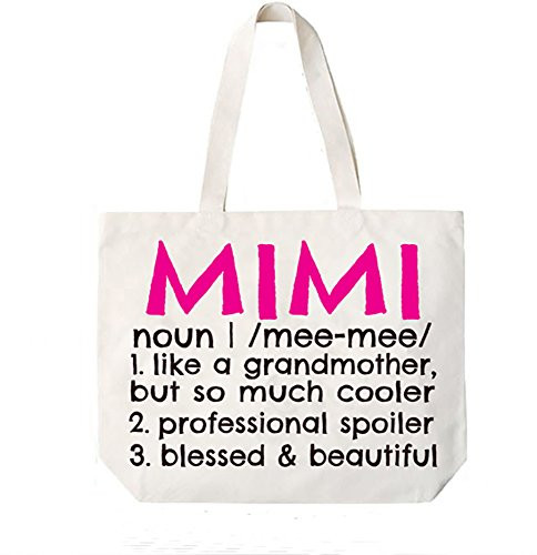 Mimi Definition Canvas Tote Bag Grandma Gift Idea for Mimi Book Bag