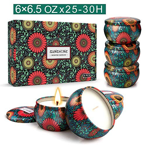 Scented Jar Candles Gift Set Fragrance Essential Oils Aromatherapy Candle Natural Soy Wax for Women Relaxation Stress Relief, Pack of 6 Scented Jar Candles Gift Set Fragrance Essential Oils Aromatherapy Candle Natural Soy Wax for Women Relaxation Stress Relief, Pack of 6
