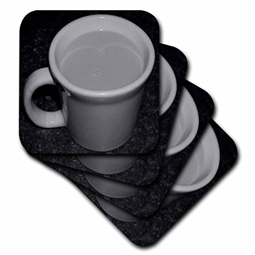 3dRose cst_14163_1 Cup of Coffee Black N White-Soft Coasters, Set of 4 3dRose cst_14163_1 Cup of Coffee Black N White-Soft Coasters, Set of 4
