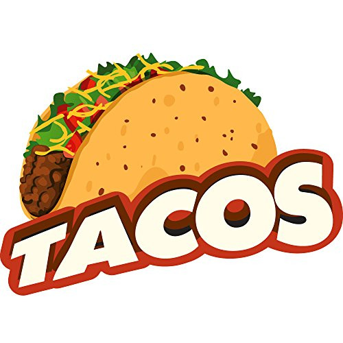 Tacos 8" Concession Decal Sign cart Trailer Stand Sticker Equipment