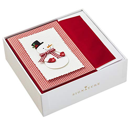 Hallmark Signature Boxed Holiday Cards, Festive Snowman (10 Cards with Envelopes)