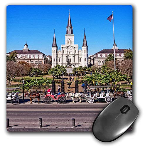 3dRose Mouse Pad Saint Louis Cathedral in New Orleans French Quarter - 8 by 8-Inches (mp_239373_1)