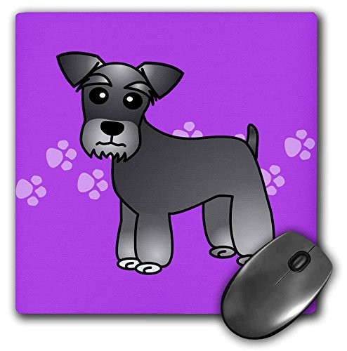 3dRose LLC 8 x 8 x 0.25 Inches Mouse Pad, Miniature Schnauzer Salt/Pepper on Purple (mp_40881_1)