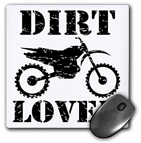 Distressed illustration of a Dirt Bike with dirt lover black text - Mouse Pad, 8 by 8 inches (mp_180549_1)