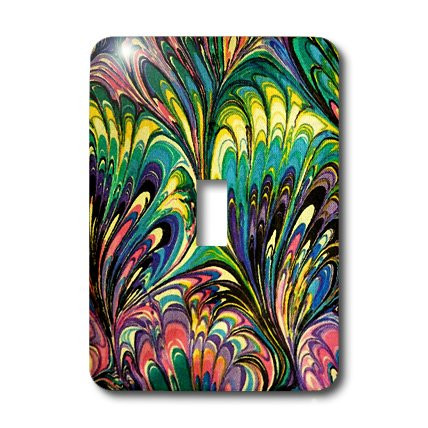 3dRose lsp_16834_1 Peacock Feathers Toggle Switch