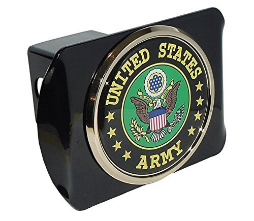 Army (Green) ALL METAL Black Hitch Cover