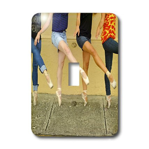 3dRose LLC lsp_9990_1 Photo Professional Ballerinas Dressed Up with Street Clothing But Wearing Ballet Shoes Single Toggle Switch