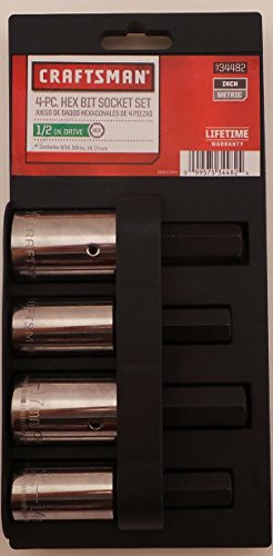 Craftsman 4-pc Hex Bit Socket Set 1/2-in Drive