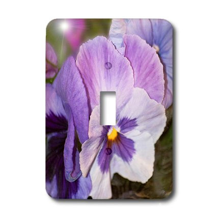 3dRose lsp_27412_1 Lavender Pansies closeup Toggle Switch Multi-Color