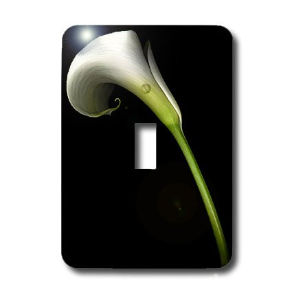 3dRose lsp_4272_1"White Calla Lily" Single Toggle Switch