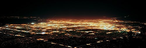 Posterazzi Aerial View of Buildings at Night in a City Albuquerque New Mexico USA Poster Print, (6 x 18)
