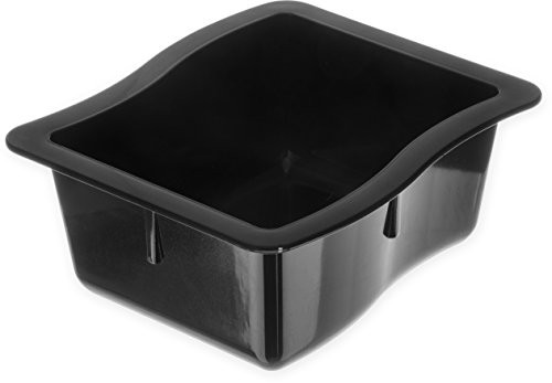 Carlisle 698603 Modular Displayware Polycarbonate Third-Size Food Pan with Wavy Edge, 4 c. Capacity, 6.62 x 6.00 x 2.75", Black (Case of 6)