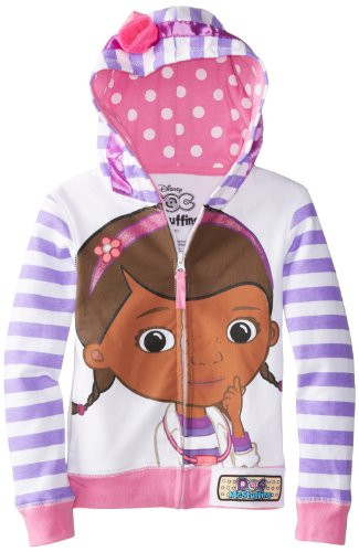 Disney Toddler Girls' Doc Mcstuffins Hoodie, White Multi, 2T