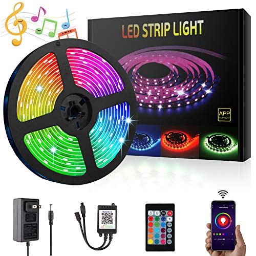 LED Strip Lights, YLCVBUD 16.4ft 5050 SMD RGB Rope Lights Color Changing Lights with APP Controller Sync to Music Apply for Home Kitchen Bedroom Party TV Decoration LED Strip Lights, YLCVBUD 16.4ft 5050 SMD RGB Rope Lights Color Changing Lights with APP Controller Sync to Music Apply for Home Kitchen Bedroom Party TV Decoration
