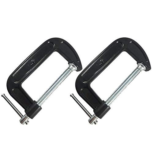 2 Piece 6 Inch C-Clamp Set - Industrial Strength, Quality Iron C Clamps for Woodworking, Welding, and Building by Blue Collar Tools