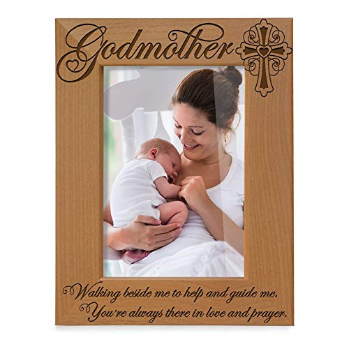 KATE POSH - Godmother Engraved Natural Wood Picture Frame, Cross Decor, Godmother Gift from Godchild, Baptism Gifts, Religious Catholic Gifts, Thank You Gifts (5" x 7" Vertical) KATE POSH - Godmother Engraved Natural Wood Picture Frame, Cross Decor, Godmother Gift from Godchild, Baptism Gifts, Religious Catholic Gifts, Thank You Gifts (5" x 7" Vertical)