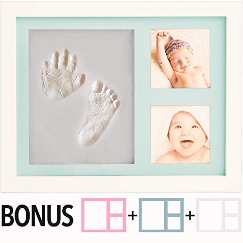 Baby Handprint Kit Picture Frame, Baby Footprint kit Perfect for Newborn Boys and Girls, Baby Shower Registry Gifts, Great Baby Keepsake.