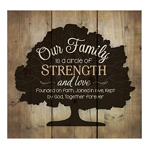 P. Graham Dunn Our Family Circle of Strength Rustic Tree 10 x 10 Wood Pallet Design Wall Art Sign Plaque