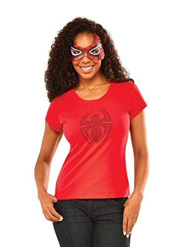 Rubie's Marvel Women's Universe Spider-Girl Rhinestone T Shirt, Multi, Large