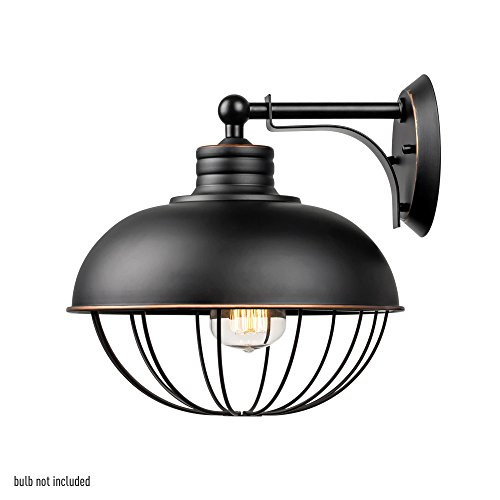 Globe Electric Elior 1-Light 10" Industrial Caged Wall Sconce, Oil Rubbed Bronze Finish, 65413 Globe Electric Elior 1-Light 10" Industrial Caged Wall Sconce, Oil Rubbed Bronze Finish, 65413