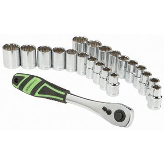 Pittsburgh 21 Piece High Visibility 1/2" Drive SAE/Metric Socket Set