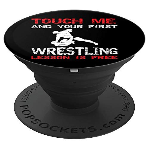 Funny Wrestling Gift First Lesson Is Free Wrestler Gift - PopSockets Grip and Stand for Phones and Tablets