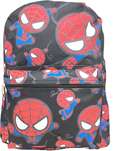 Marvel Spiderman Allover Print Black 16" Boys Large School Backpack