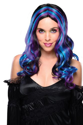Rubie's Multi Streaks and Wig, Blue/Purple, One Size