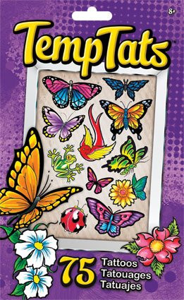 Trends International TempTats Butterfly Beauties Standard Tattoo 75 Count Bag
