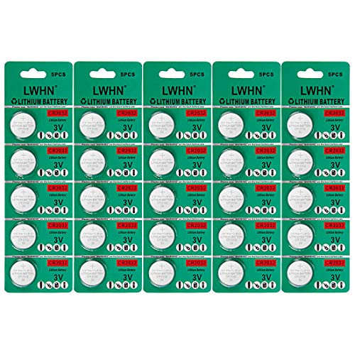 LWHN 25 Pack CR2032 Battery 3V Lithium CR 2032