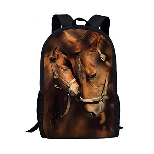 Allcute Kids School Backpack Large Durable Elementary Preschool Book Bags for Boys Girls Horse Print