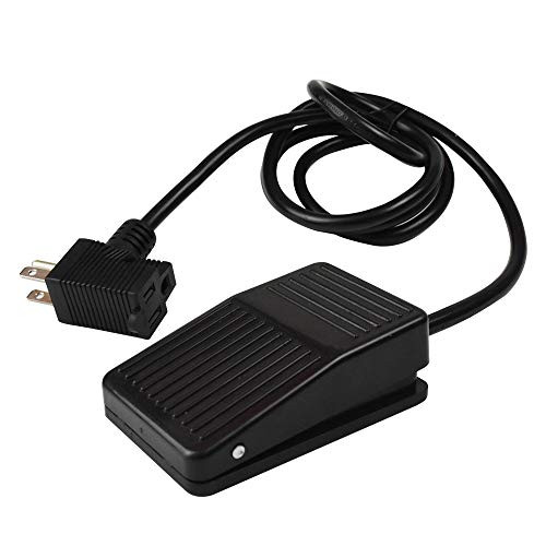 Foot Switch, Foot Operated Pedal Controller ON/OFF Power Switch  Woodworking Machine Control, 5-ft Cable with Piggyback Plug
