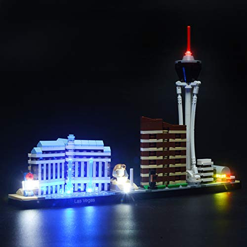 BRIKSMAX Led Lighting Kit for Architecture Las Vegas- Compatible with Lego 21047 Building Blocks Model- Not Include The Lego Set