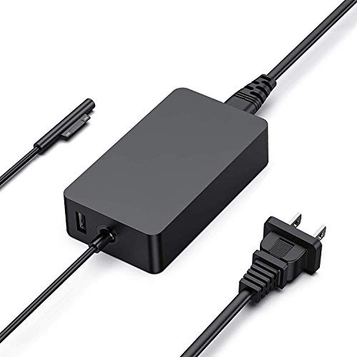 Surface Pro Charger Surface Laptop Charger,44W 15V 2.58A Power Supply Compatible Microsoft Surface Pro 6 Pro 5 Pro 4 Pro 3 Surface Laptop & Surface Go & Surface Book with USB Charging Port