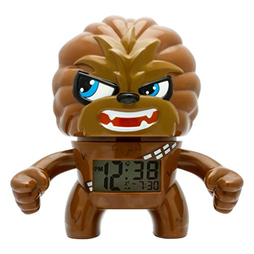 BulbBotz Star Wars Chewbacca Kids Light up Alarm Clock | Brown/Black | Plastic | 7.5 inches Tall | LCD Display | boy Girl | Official