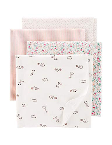 Carter's 4-Pack Receiving Blankets Pink and White